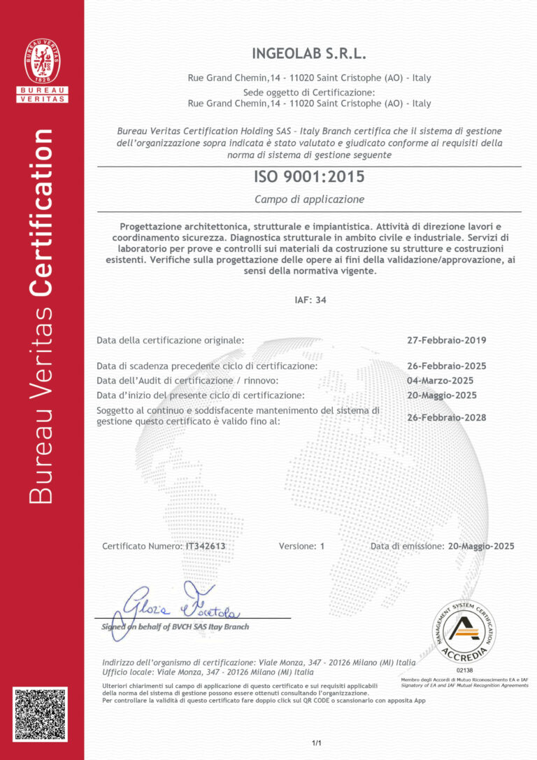 InGeoLab - Certificazione ISO 9001